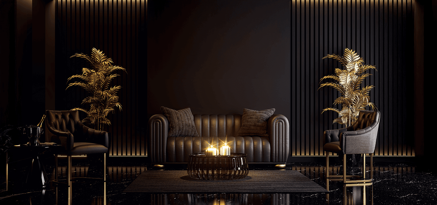 Interior design with furniture and carpet